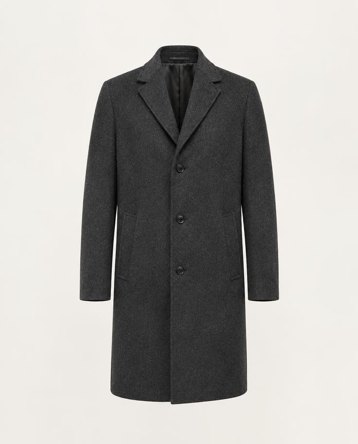 Charcoal Wool Overcoat